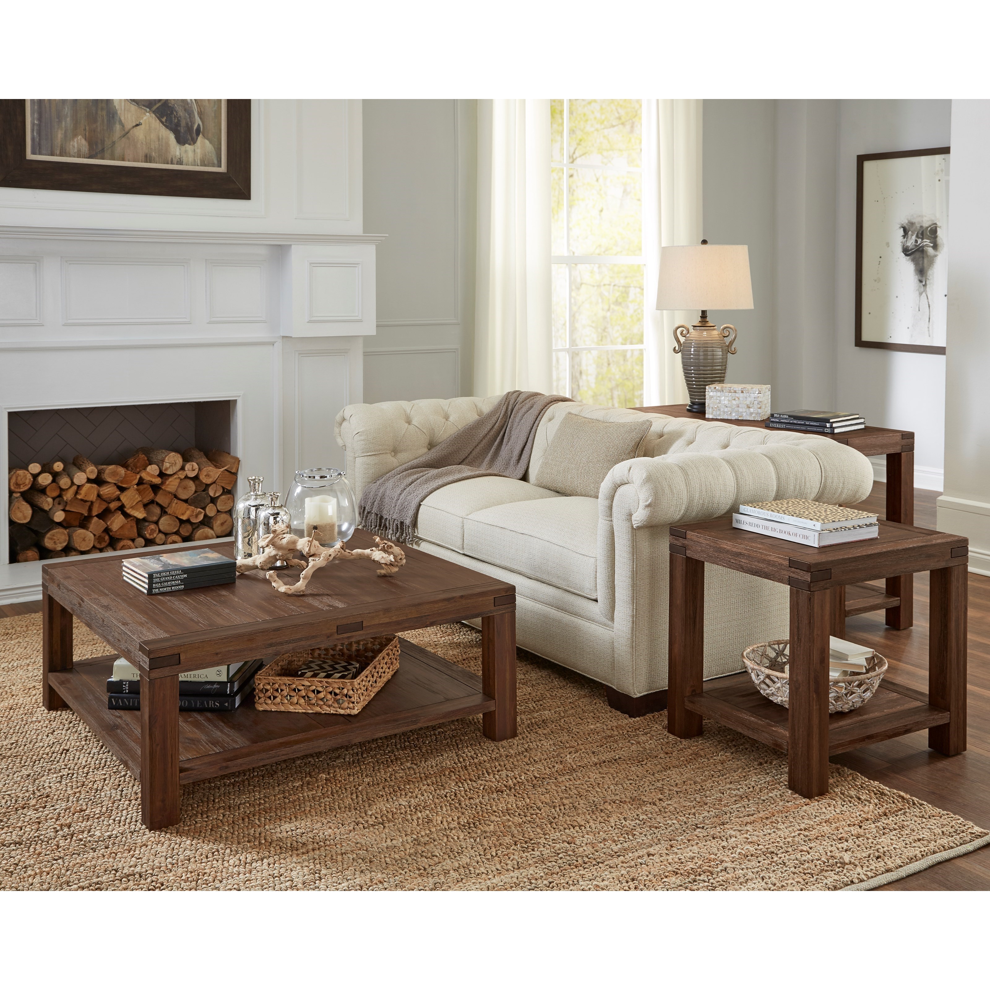 Modus International Meadow 3F4121 Solid Wood Square Coffee Table